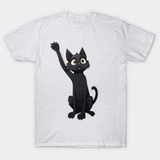 Black Cat hailing a taxi? T-Shirt